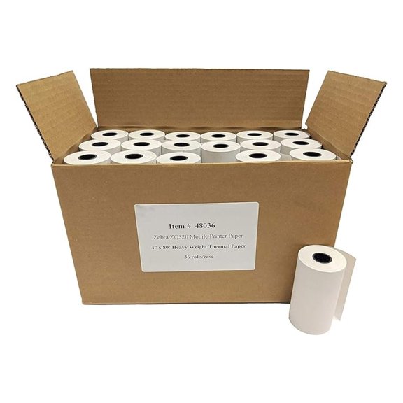 Fits Zebra ZQ520/QL420/RW420 Mobile Printer Thermal Paper (36 Rolls) - Law Enforcement E-Citation Ticket Paper - (NOT Labels)