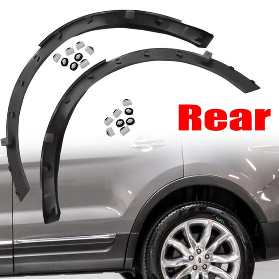 Fits for 2011-2015 Ford Explorer Rear 1 Pair Fender Flare Wheel Well Arch Molding FB5Z7829164AA, FB5Z7829165AA