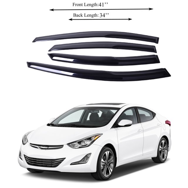 Fits for Elantra 1118 Acrylic Side Window Visor Sun Rain Deflector