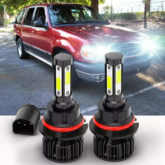 Fits for Ford Explorer Sport Trac 2001-2005 4-Sides LED Headlight Bulbs High Low Beam 6000K White 2Pcs
