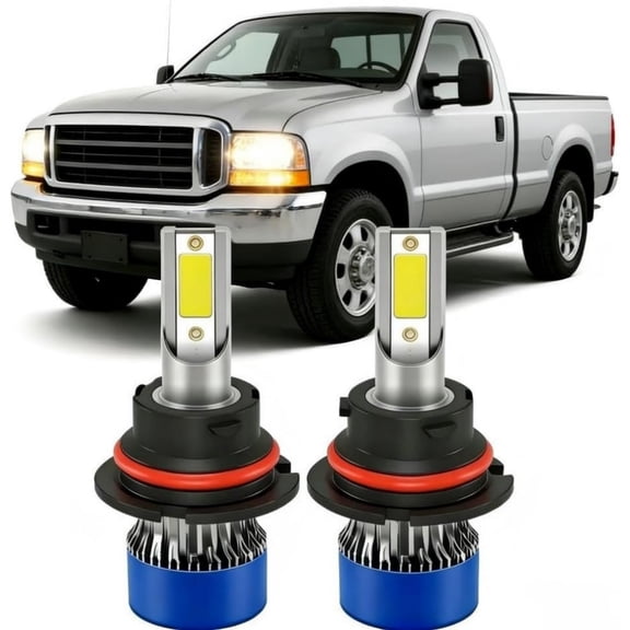 Fits for Ford F-250 Super Duty 1999-2003 High Low Beam Lights Bulbs Combo, 6500K Cool White, 1:1 Mini Halogen Size, LED Headlight Bulbs, Pack of 2