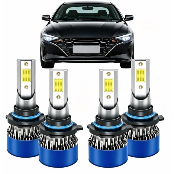 Fits for Hyundai Elantra 2020-2024 High Low Beam Lights Bulbs Combo, 6500K Cool White, 1:1 Mini Halogen Size, LED Headlight Bulbs, Pack of 4