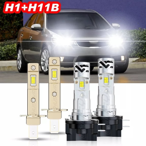 CHUSYYRAY H1 H11B White LED 6000K Automotive Bulbs Fits KIA Forte 2010-2013 4 Pack