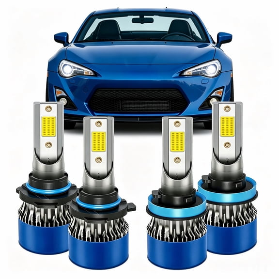 Fits for Scion FR-S 2013-2016 High Low Beam Lights Bulbs Combo, 6500K Cool White, 1:1 Mini Halogen Size, LED Headlight Bulbs, Pack of 4