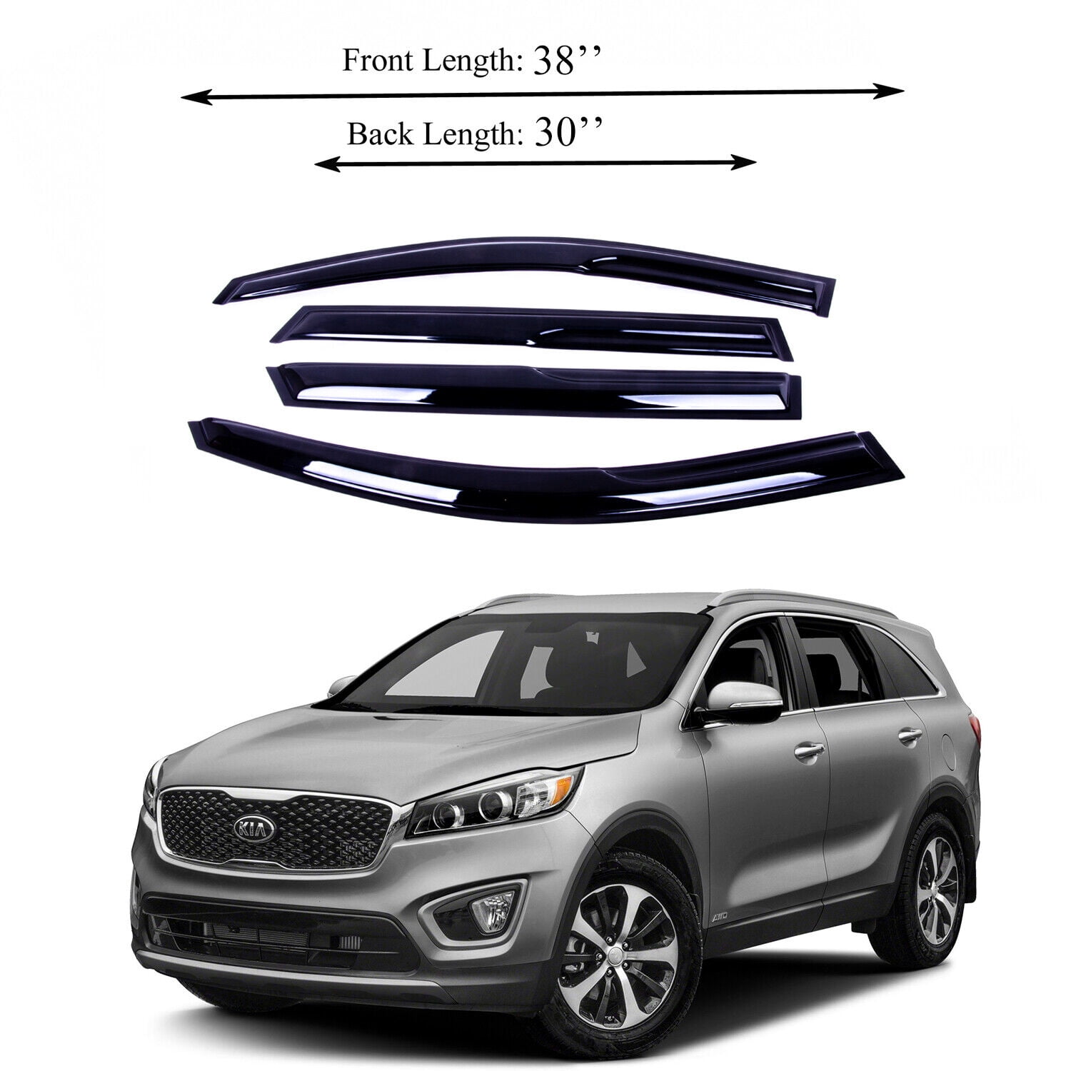 Acrylic Window Vent Visor / Rain Deflector – Fits Toyota RAV4 2013-2018 (Set Of 4)