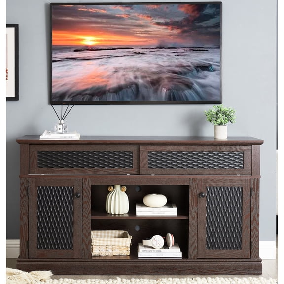 Fits up to 65'' TV, removable shelf | Living room media, allows flexible storage
