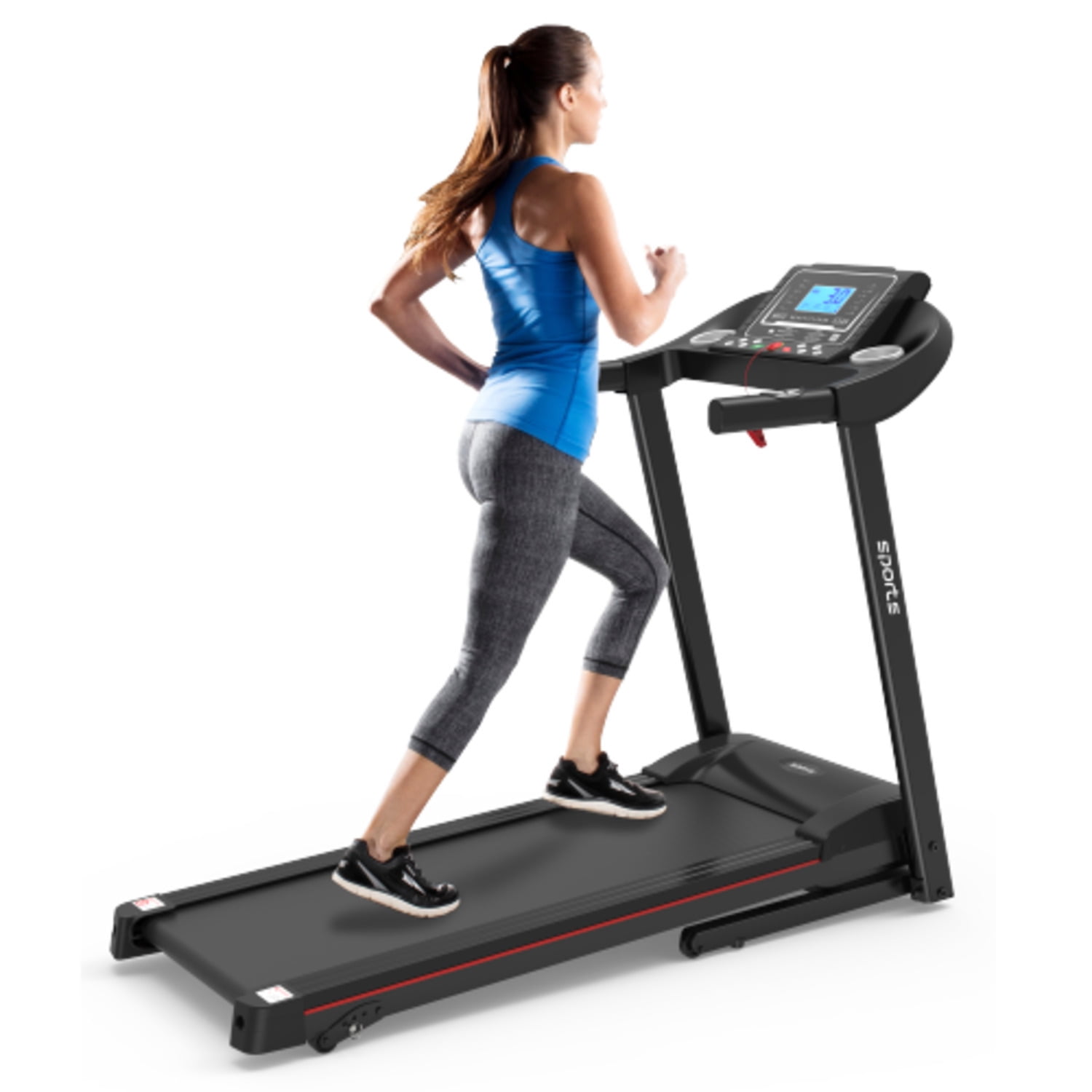 Fitshow App Foldable With Incline Folding For Home Workout Electric Walking Running Treadmill Hine 5" LCD Screen 250 LB Capacity Bluetooth Music