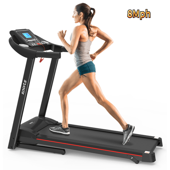 Fitshow App Home Foldable Treadmill with Incline, Folding Treadmill for Home Workout, Electric Walking Running Treadmill Machine 5" LCD Screen 250 LB Capacity Bluetooth Music