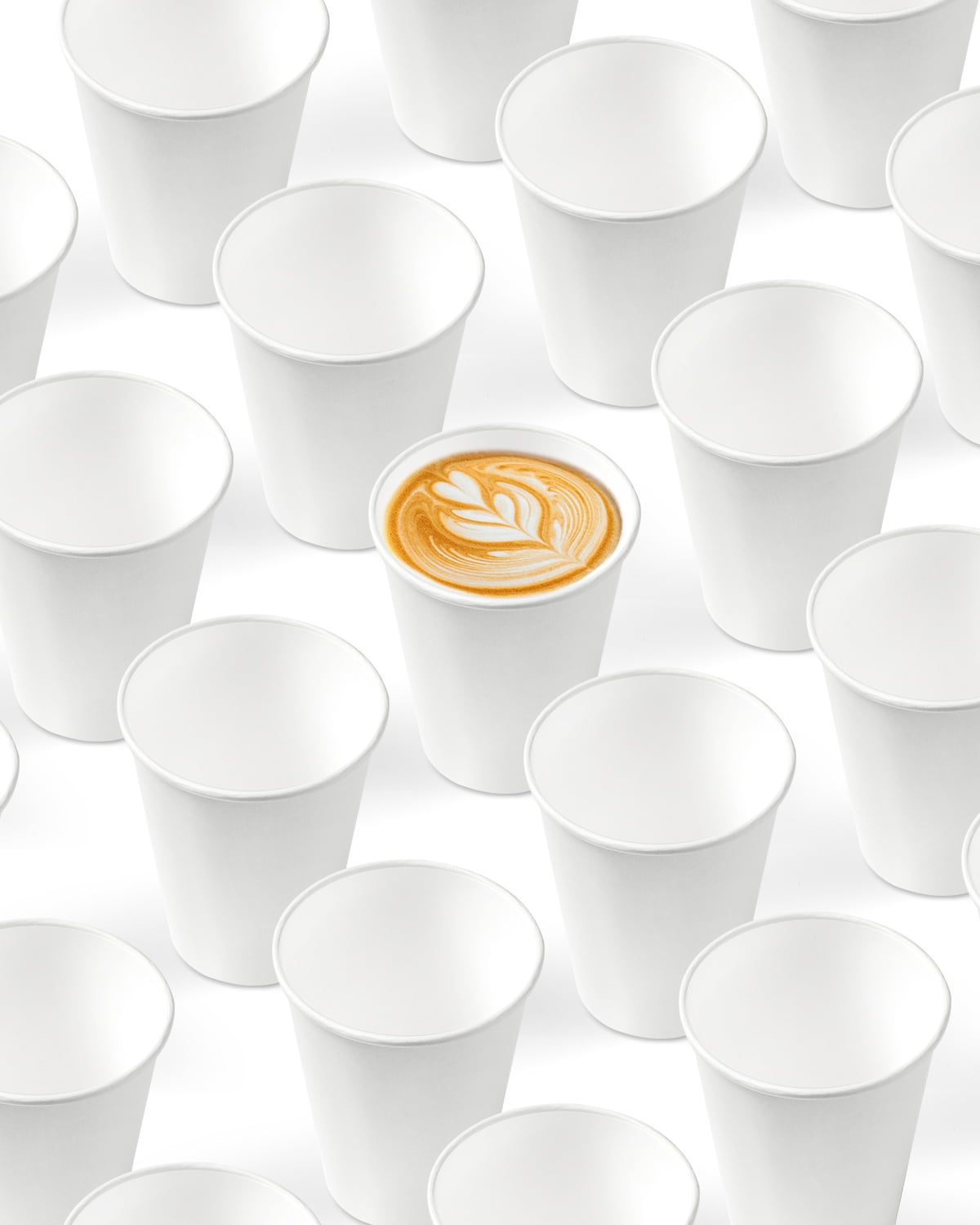 Fitsu white Paper Coffee Cups,300 Count,12oz disposable Thick paper cup ...