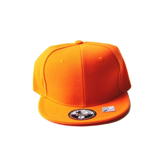 Fitted Acrylic Plain Style Orange Hat 7 1/4