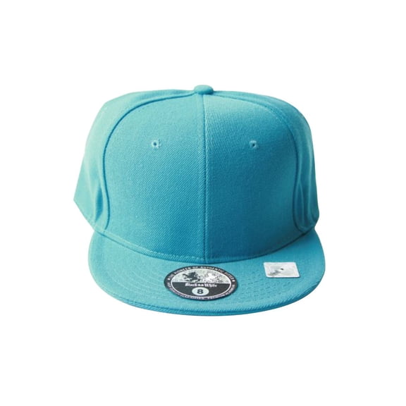 Fitted Acrylic Plain Style Turquoise Hat 7 5/8