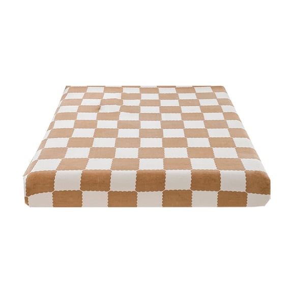 Fitted Bed Sheets Plastic Mattress Cover with Non-Slip Design in Checkerboard Pattern, 150 x 200 cm / 59 x 79 in
