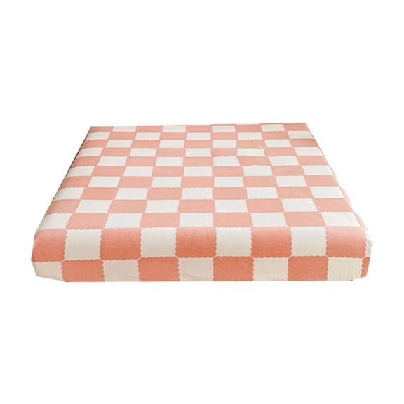Fitted Bed Sheets Plastic Mattress Cover with Non-Slip Design in Checkerboard Pattern, 150 x 200 cm / 59 x 79 in