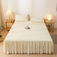 thumbnail image 1 of Fitted Bed Skirt with Elastic Edge, Non-Slip Mattress Cover Protector, Washable Dust Ruffle for Queen Size Bed, Solid Color Bedspread, Luxury Hotel Style Bedding, Wrinkle-Free Protective Sheet, 1 of 6