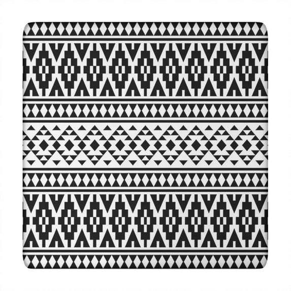 Fitted Bohemian Square Table Cover 34x34 Inch with Elastic Edging, Floral Pattern for Card Tables and Dining Areas