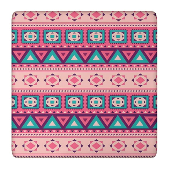Fitted Bohemian Style Square Table Cover 36x36 Inch, Elastic Hem Tablecloth for Card Tables and Kitchen Dining Areas