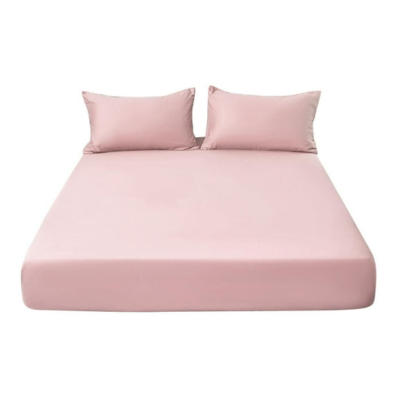 SUSHANG Fitted Bottom Sheet Fitted Sheet Solid Color Fitted Bed Sheet Soft Bottom Sheet With 11" Deep Pocket Washed Mattress Cover Fit Bed Sheets