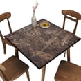 thumbnail image 1 of Fitted Card Table Tablecloth, Fallen Leaves Texture Pattern Printed on Stain Resistant Polyester Table Cover, for Family Party and Patio Decoration, Fit for 32" x 32" Square Table, 1 of 4