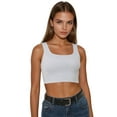 thumbnail image 1 of Fitted Crew Neck Cropped Tank Top, 1 of 5