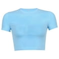 thumbnail image 1 of Fitted Crop Tops For Women Womens Fitted Tshirt Plain T Shirts For Women Crop Top Sets For Women Women Fitted T Shirt Hiking Tops Women'S Cropped T-Shirts Cropped T Shirts Tight Shirts, 1 of 5