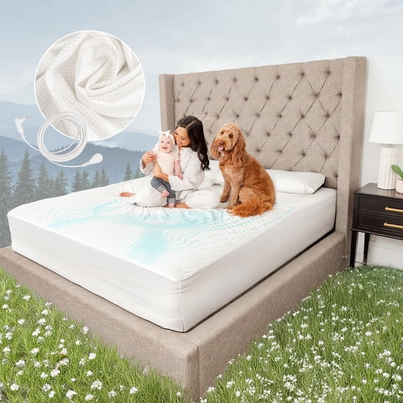 Fitted Grounding Sheets for Earthing 10% Pure Silver 90% Organic Cotton Deep Pockets - Soft Grounded Conductive Earth Sheets for Better Sleep & Wellness with Cord (White, California King)