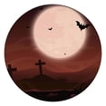 thumbnail image 1 of Fitted Halloween Table Cover for 44 Inch Round Table - Pumpkin Spooky Design Elastic Edge Washable Party Dining Decor, 1 of 6
