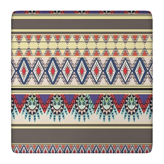 Fitted Hem Floral Design Tablecloth 36x36 Inch Boho Style for Outdoor Entertaining and Indoor Dining Use