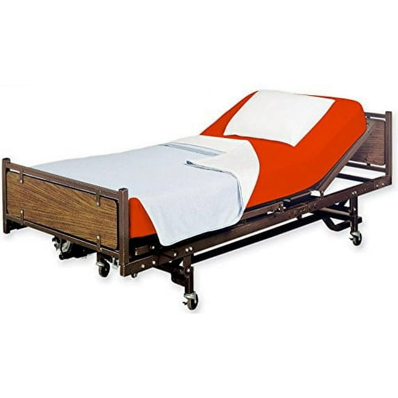Fitted Hospital Bed Sheet, Twin Extra-Long 36"X80"X9" Soft and Comfy 100% Cotton (Twin XL, Orange) by Crescent