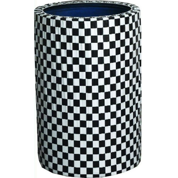 Fitted Kwik-Can Covers for 55 gal Drums, Black & White Check