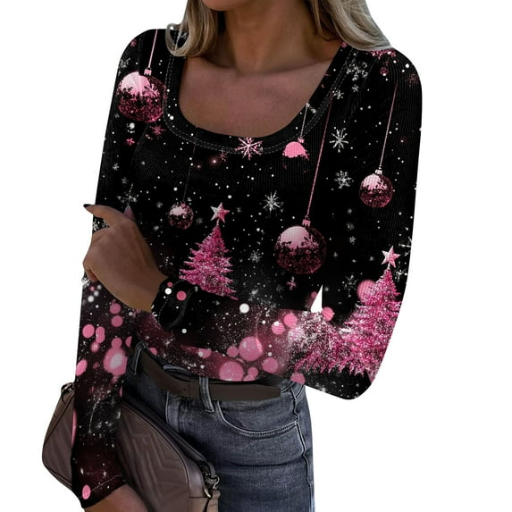 Fitted Long Sleeve Shirts for Women Stretch Casual Basic Tops Crewneck Ribbed Tees Shirts