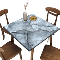 Fitted Outdoor Tablecloth Square, Gray Marble Pattern Printed on Washable Fitted Table Cover, Ideal for Easter Brunch Mother''s Day, Fit for 36" x 36" Square Tables