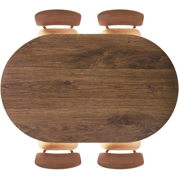 Fitted Oval Tablecloth, Elastic Edged Table Cover, Dark Brown Texture Wood Background Retro, for Events, Kitchen, Dining Room Decor, Fits 48"x68" Oval Tables