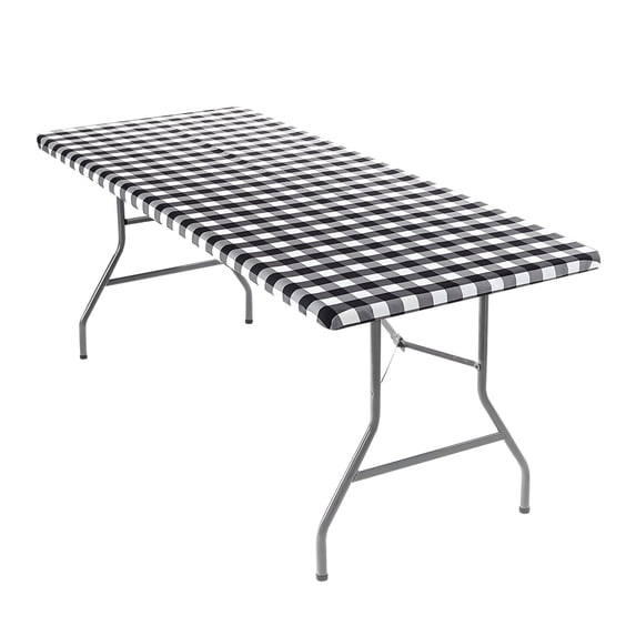 Fitted Picnic Table Cover Elastic Waterproof Outdoor Camping Tablecloth for Rectangle Tables Camper Summer Accessories Rv Car Essentials Vacation Gifts for Women Men