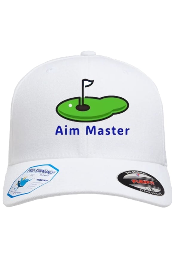 Fitted Pink Cap Embroidered with Aim Master Logo. 100% Polyester and Cotton