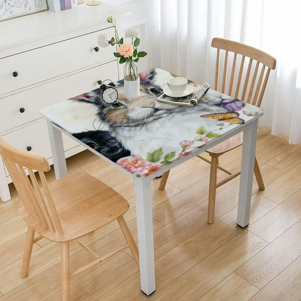 Fitted Polyester Tablecloths Square, Elastic Edge Decorative