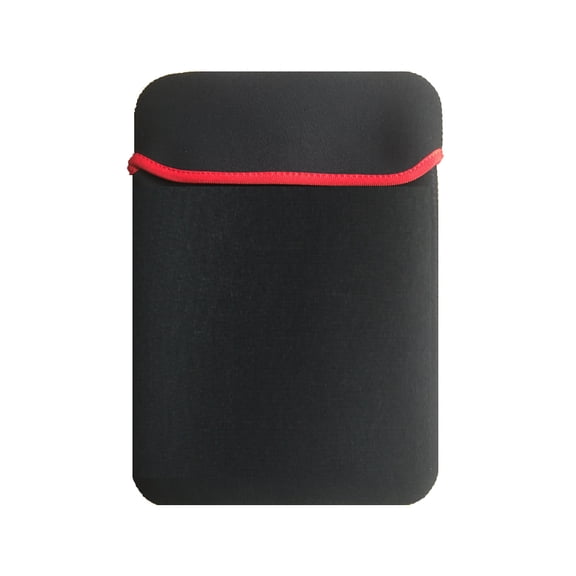 Fitted Reversible Neoprene Sleeve Case for 14" Laptops and Tablets - Black-Red