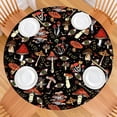thumbnail image 1 of Fitted Round Tablecloth, Elastic Edge Design,Suitable for Round Tables Ranging from 36 in to 44 in,Round Outdoor Tablecloth,Mushroom Pattern,Easy Clean & Stain Resistant, 1 of 6