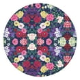thumbnail image 1 of Fitted Round Tablecloth with Elastic Edge and Garden-Inspired Flower Print, Water-Resistant Polyester Cover for Indoor and Outdoor Use, Fits 44-52 Inch Table, 1 of 7