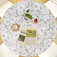 thumbnail image 1 of Xiyztok Fitted Round Tablecloth with Elastic Edge, Waterproof Vinyl Table Cover for 45"-56" Tables, Gray, 1 of 7
