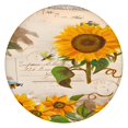 thumbnail image 1 of Fitted Round Tablecloth with Elastic Edge and Bright Sunflower Print, Easy Clean Polyester Fabric, Fits 44-52 Inch, 1 of 6