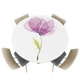 thumbnail image 1 of Fitted Round Tablecloths Table Covers 36-44in,Abstract Art Blossoming Floral Art Waterproof Elastic Edged Table Cloth for Kitchen Dining Holiday Party Tables Decor,Watercolor Purple Flower on White, 1 of 6