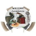 thumbnail image 1 of Fitted Round Tablecloths Table Covers 36-44in,Farm Cow with Red Barn Sunflowers Waterproof Elastic Edged Table Cloth for Kitchen Dining Holiday Party Tables Decor,Wood Plank and Buffalo Plaid, 1 of 6