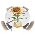 thumbnail image 1 of Fitted Round Tablecloths Table Covers 36-44in,Farm Sunflowers and Bee Waterproof Elastic Edged Table Cloth for Kitchen Dining Holiday Party Tables Decor,Spring Watercolor Florals, 1 of 1