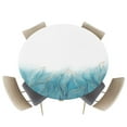thumbnail image 1 of Fitted Round Tablecloths Table Covers 36-44in,Geometric Gold Stripe Leaves Plant Waterproof Elastic Edged Table Cloth for Kitchen Dining Holiday Party Tables Decor,Abstract Blue White Color Ombre, 1 of 6