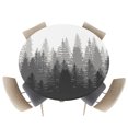 thumbnail image 1 of Fitted Round Tablecloths Table Covers 36-44in,Modern Art Forest Trees Shadow Scene Waterproof Elastic Edged Table Cloth for Kitchen Dining Holiday Party Tables Decor,Gradient Black Grey White, 1 of 6