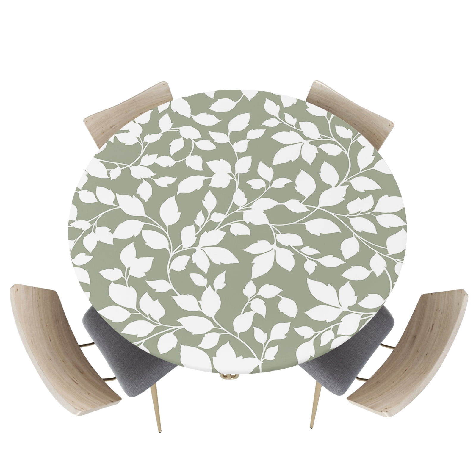 Fitted Round Tablecloths Table Covers 3644in,Plant Botanical Vine