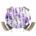thumbnail image 1 of Fitted Round Tablecloths Table Covers 36-44in,Purple Lavender Flower Waterproof Elastic Edged Table Cloth for Kitchen Dining Holiday Party Tables Decor,Rustic Romantic Elegant Floral, 1 of 1