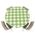 thumbnail image 1 of Fitted Round Tablecloths Table Covers 36-44in,Rustic Country Classic Buffalo Check Plaid Waterproof Elastic Edged Table Cloth for Kitchen Dining Holiday Party Tables Decor,Green White, 1 of 1