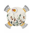 thumbnail image 1 of Fitted Round Tablecloths Table Covers 36-44in,Thanksgiving Day Fall Botanical Leaves Waterproof Elastic Edged Table Cloth for Kitchen Dining Holiday Party Tables,Watercolor Foliage on Faint Yellow, 1 of 6