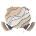 thumbnail image 1 of Fitted Round Tablecloths Table Covers 45-54in,Abstract Modern Ocean Sea Beach Waterproof Elastic Edged Table Cloth for Kitchen Dining Holiday Party Tables Decor,Brown Beige Color Gradient Art, 1 of 1